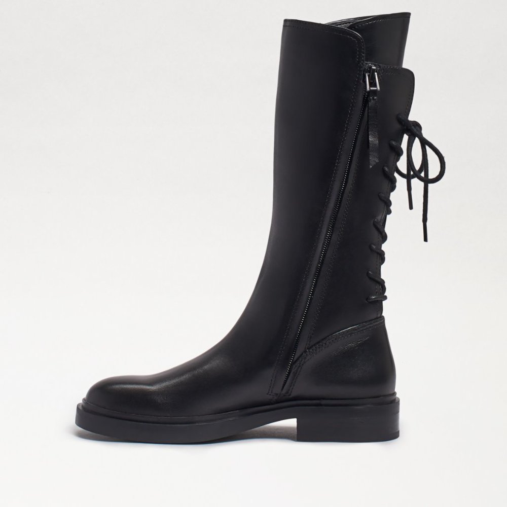 Sam Edelmen Franka Black Lace up Back Boots Size 6.5